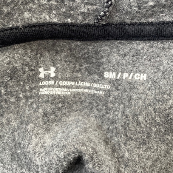 Under Armour Cowl Funnel Neck Grey Front Pocket Fleece Sweater Size Small - Picture 6 of 12